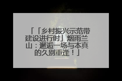 「乡村振兴示范带建设进行时」烟雨兰山：邂逅一场与本真的久别重逢！