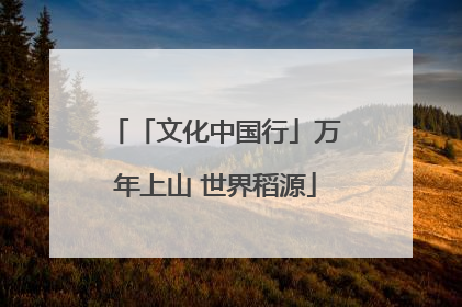 「文化中国行」万年上山 世界稻源