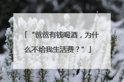 “爸爸有钱喝酒，为什么不给我生活费？”