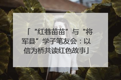 “红巷苗苗”与“将军县”学子笔友会：以信为桥共读红色故事