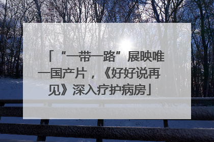 “一带一路”展映唯一国产片，《好好说再见》深入疗护病房