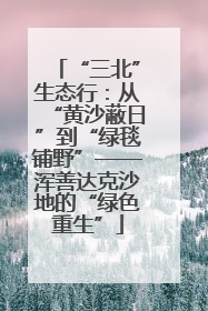 “三北”生态行：从“黄沙蔽日”到“绿毯铺野”——浑善达克沙地的“绿色重生”