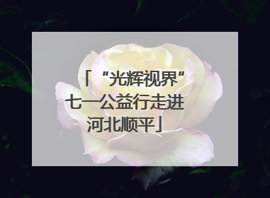 “光辉视界”七一公益行走进河北顺平