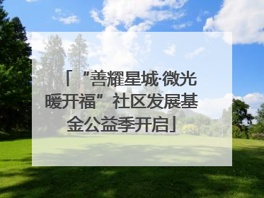 “善耀星城·微光暖开福”社区发展基金公益季开启