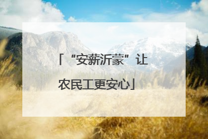 “安薪沂蒙”让农民工更安心