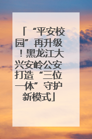 “平安校园”再升级！黑龙江大兴安岭公安打造“三位一体”守护新模式