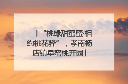 “桃缘甜蜜蜜·相约桃花驿”，孝南杨店镇早蜜桃开园