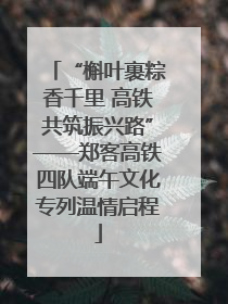 “槲叶裹粽香千里 高铁共筑振兴路”——郑客高铁四队端午文化专列温情启程