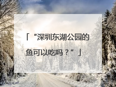 “深圳东湖公园的鱼可以吃吗？”