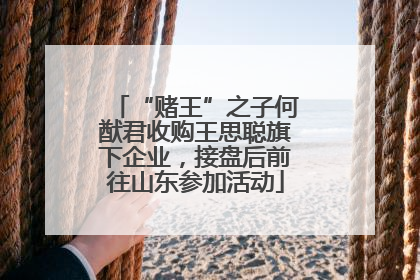 “赌王”之子何猷君收购王思聪旗下企业，接盘后前往山东参加活动