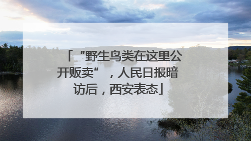 “野生鸟类在这里公开贩卖”，人民日报暗访后，西安表态
