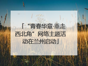 “青春华章·重走西北角”网络主题活动在兰州启动