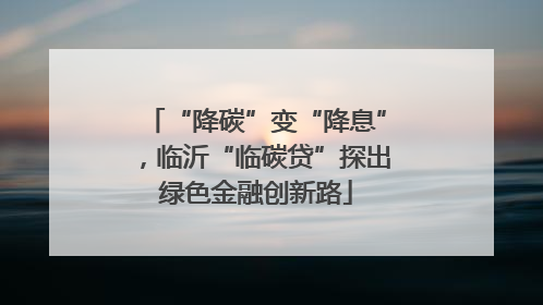 “降碳”变“降息”，临沂“临碳贷”探出绿色金融创新路