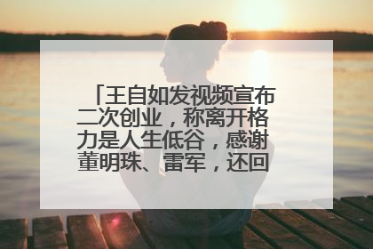 王自如发视频宣布二次创业，称离开格力是人生低谷，感谢董明珠、雷军，还回应了“工资条”：清楚自己要什么……