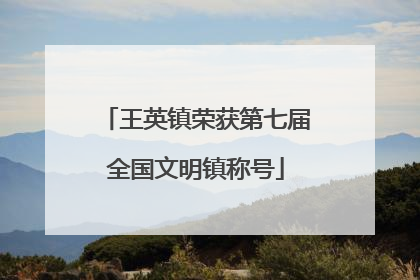王英镇荣获第七届全国文明镇称号