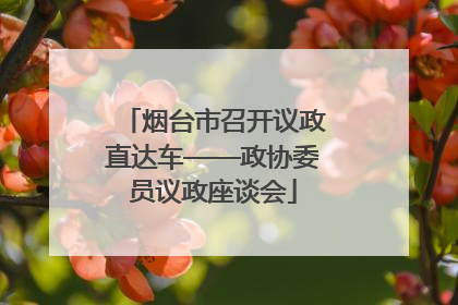 烟台市召开议政直达车——政协委员议政座谈会