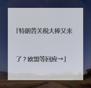 特朗普关税大棒又来了？欧盟等回应→