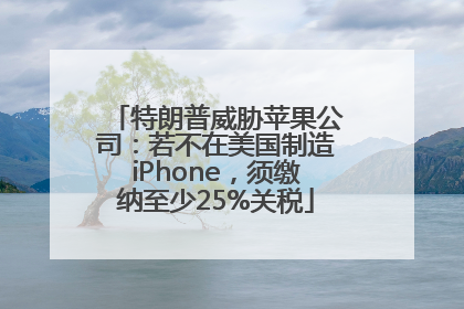 特朗普威胁苹果公司：若不在美国制造iPhone，须缴纳至少25%关税