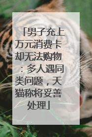 男子充上万元消费卡却无法购物：多人遇同类问题，天猫称将妥善处理