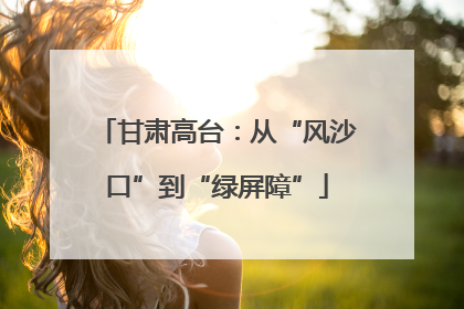甘肃高台：从“风沙口”到“绿屏障”