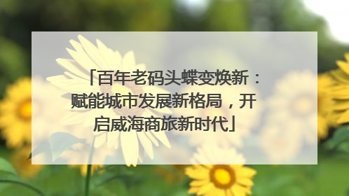 百年老码头蝶变焕新：赋能城市发展新格局，开启威海商旅新时代