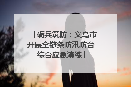 砺兵筑防：义乌市开展全链条防汛防台综合应急演练