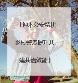 神木公安精耕乡村警务提升共建共治效能