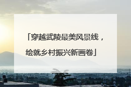 穿越武陵最美风景线，绘就乡村振兴新画卷