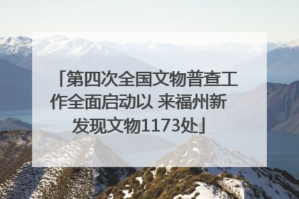 第四次全国文物普查工作全面启动以 来福州新发现文物1173处