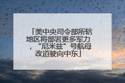 美中央司令部所辖地区将部署更多军力，“尼米兹”号航母改道驶向中东