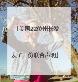 美国22位州长发表了一份联合声明