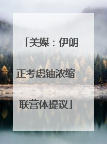 美媒：伊朗正考虑铀浓缩联营体提议