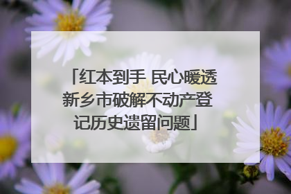 红本到手 民心暖透 新乡市破解不动产登记历史遗留问题