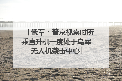 俄军：普京视察时所乘直升机一度处于乌军无人机袭击中心