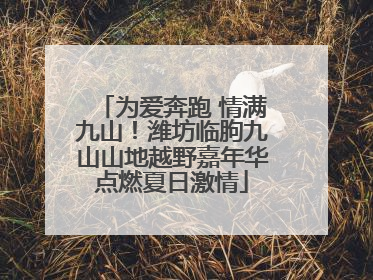 为爱奔跑 情满九山！潍坊临朐九山山地越野嘉年华点燃夏日激情