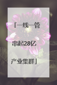 一线一管串起28亿产业集群