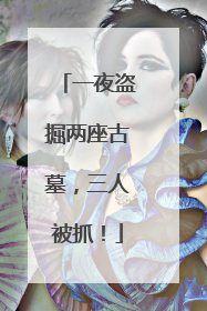 一夜盗掘两座古墓，三人被抓！