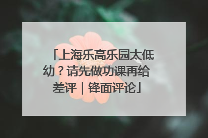 上海乐高乐园太低幼？请先做功课再给差评｜锋面评论
