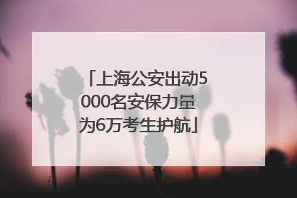 上海公安出动5000名安保力量为6万考生护航