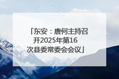 东安：唐何主持召开2025年第16次县委常委会会议