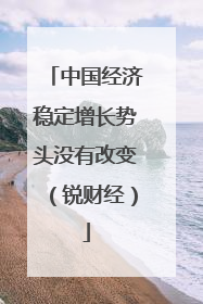 中国经济稳定增长势头没有改变（锐财经）