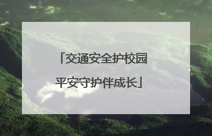 交通安全护校园 平安守护伴成长