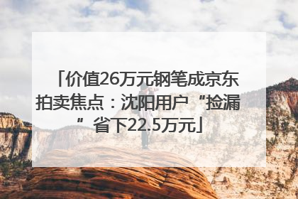 价值26万元钢笔成京东拍卖焦点：沈阳用户“捡漏”省下22.5万元