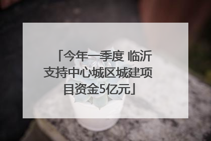 今年一季度 临沂支持中心城区城建项目资金5亿元