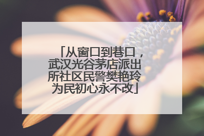从窗口到巷口，武汉光谷茅店派出所社区民警樊艳玲为民初心永不改