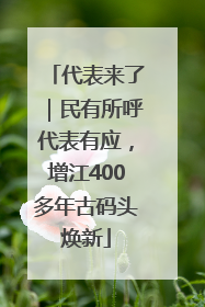 代表来了｜民有所呼代表有应，增江400多年古码头焕新