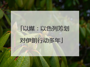 以媒：以色列筹划对伊朗行动多年
