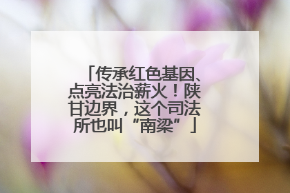 传承红色基因、点亮法治薪火！陕甘边界，这个司法所也叫“南梁”