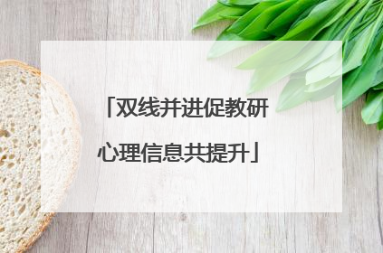 双线并进促教研 心理信息共提升