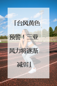 台风黄色预警！三亚风力将逐渐减弱